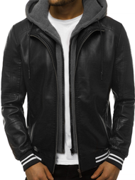 Vīriešu ādas virsjaka melna OZONEE JB/JP1133