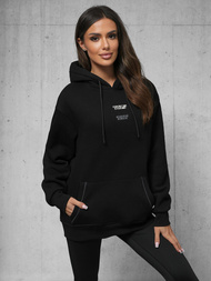 Džemperis ar kapuci melna OZONEE O/SWE23013