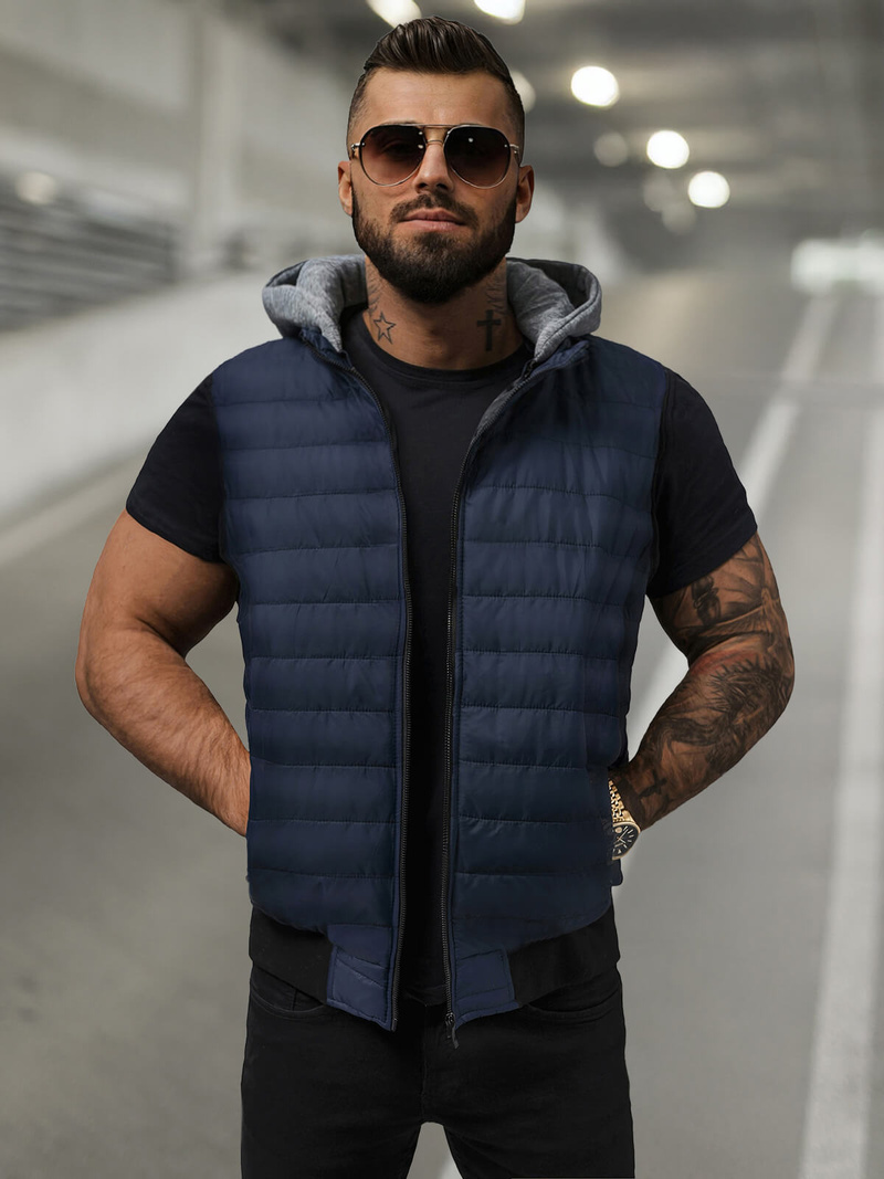 Vīriešu veste tumši zila OZONEE JS/8M983/215