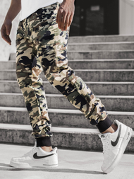 Vīriešu chino jogger bikses kamuflāžas-smilšu OZONEE O/11103