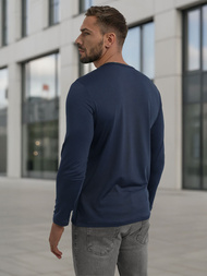 Vīriešu t-krekls ar garām piedurknēm tumši zils OZONEE JS/DB71/5