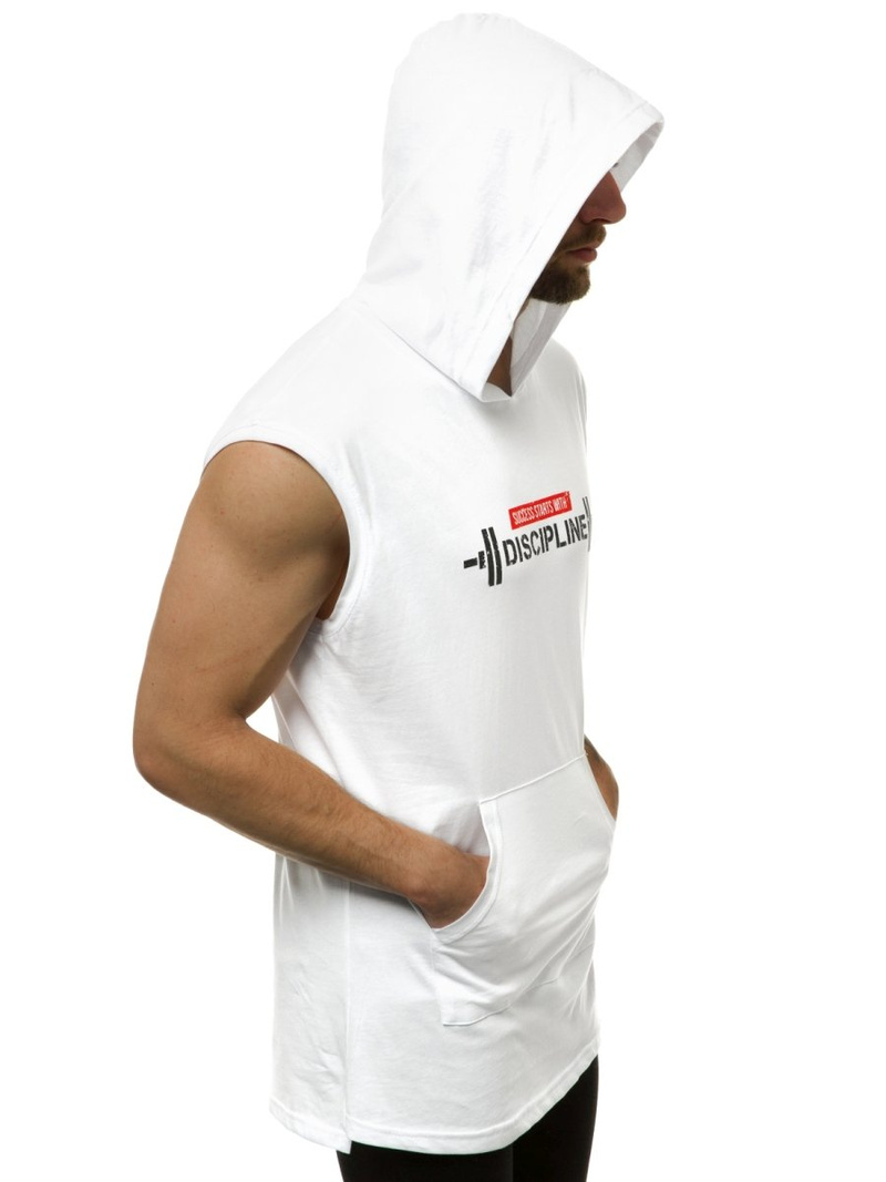 Vīriešu T-krekls bez piedurknēm balts OZONEE MACH/M1211