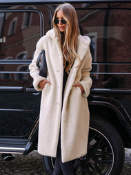 Sieviešu kažokādas ziemas jaka smilšu OZONEE JS/11Z8250