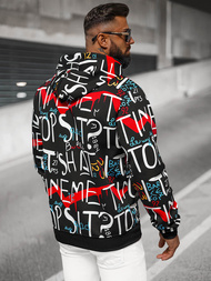 Vīriešu džemperis ar kapuci melns OZONEE JS/8B1233/3