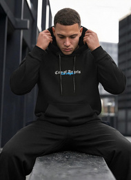 Vīriešu džemperis ar kapuci melna OZONEE JS/21B1901/3