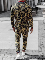 Vīriešu komplekts - Virsjaka un chino bikses, melns un zelts OZONEE O/5555/21