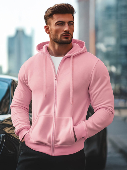 Vīriešu džemperis ar kapuci pulveris sārts OZONEE JS/2008Z