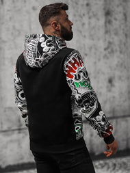 Vīriešu džemperis ar kapuci melns OZONEE O/B270