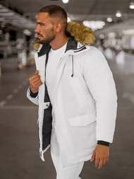 Vīriešu ziemas jaka balta OZONEE JS/5M779/281Z