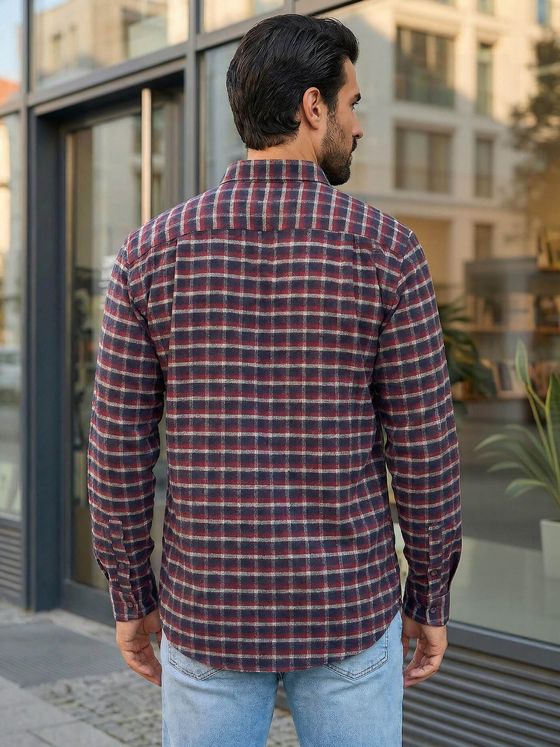 Vīriešu krekls bordosarkana OZONEE V/V176Z