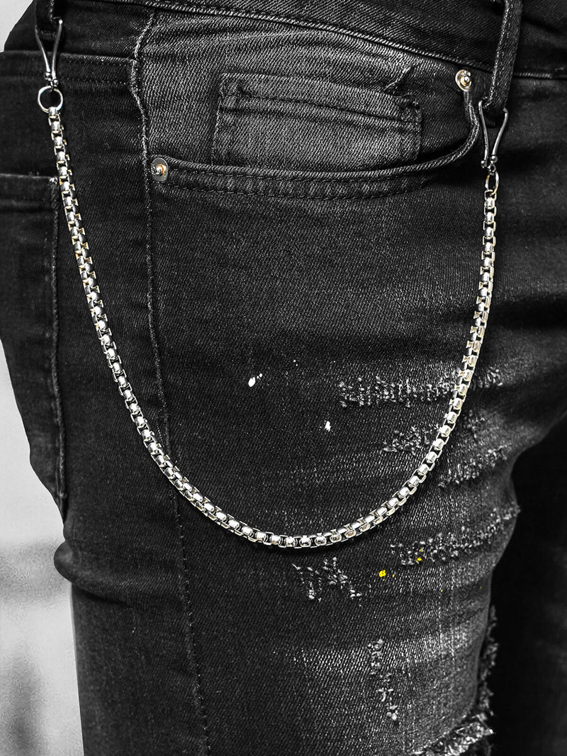 Vīriešu džinsi melni OZONEE O/MB465