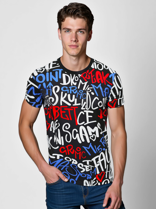 Vīriešu T-krekls Melns OZONEE O/T1271/3Z