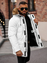 Vīriešu ziemas jaka balta OZONEE JS/5M779/281Z