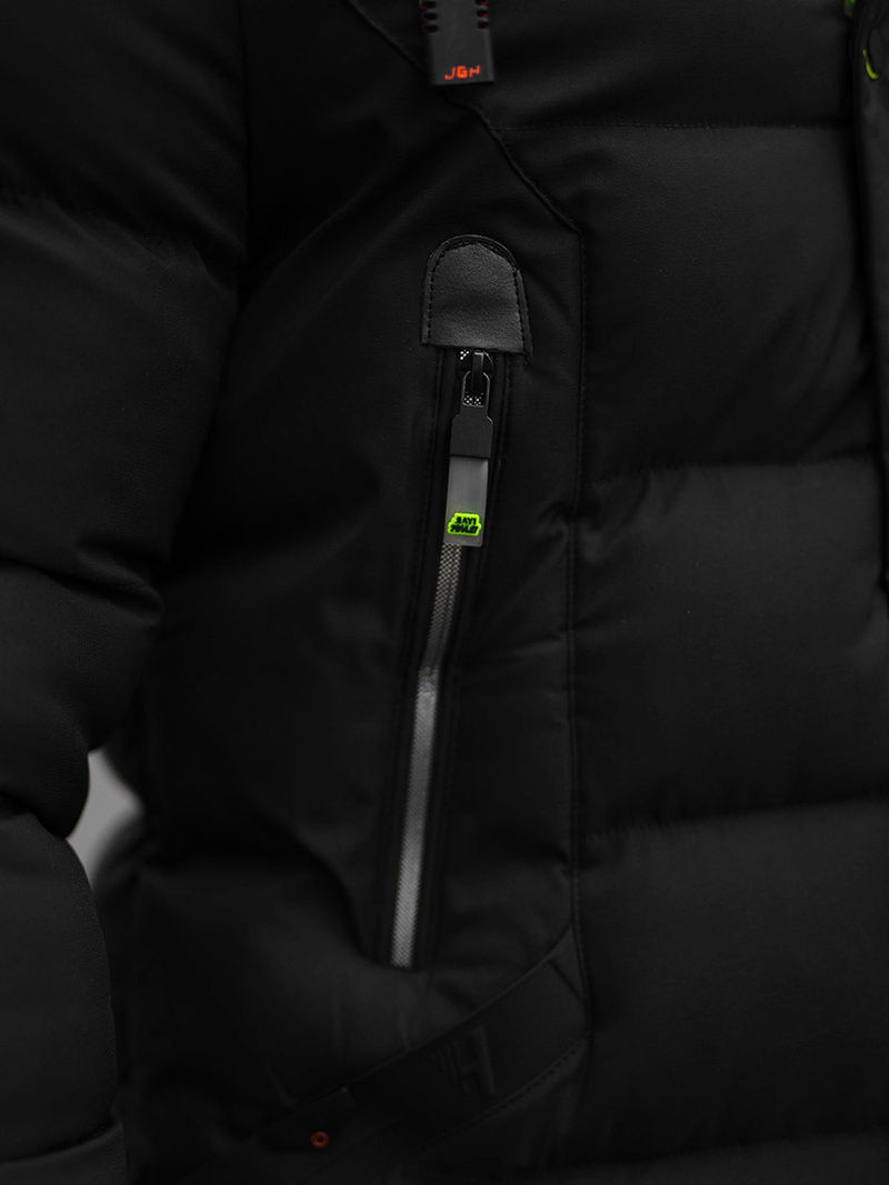 Vīriešu parka melns OZONEE JS/22M61/392