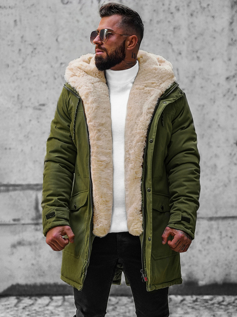 Vīriešu parka zaļa OZONEE JS/22M37/136