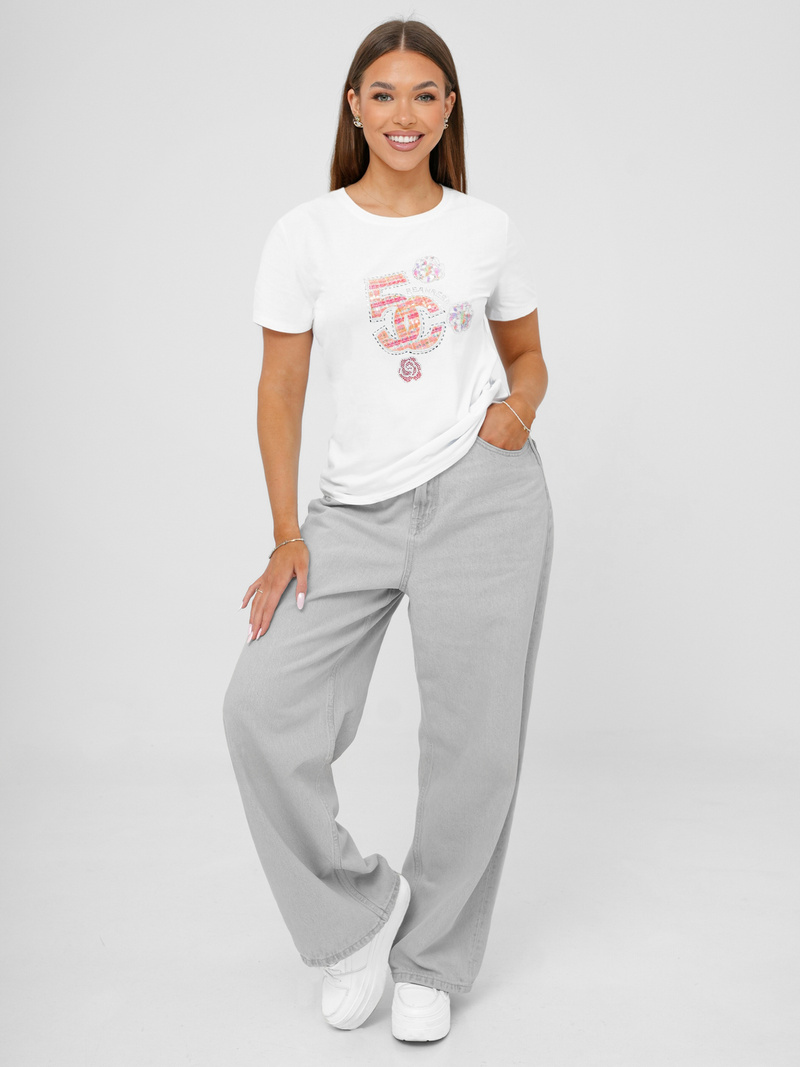 Sieviešu T-krekls Balts OZONEE JS/95T2552/1