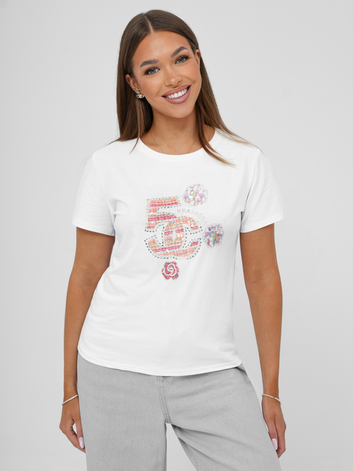 Sieviešu T-krekls Balts OZONEE JS/95T2552/1