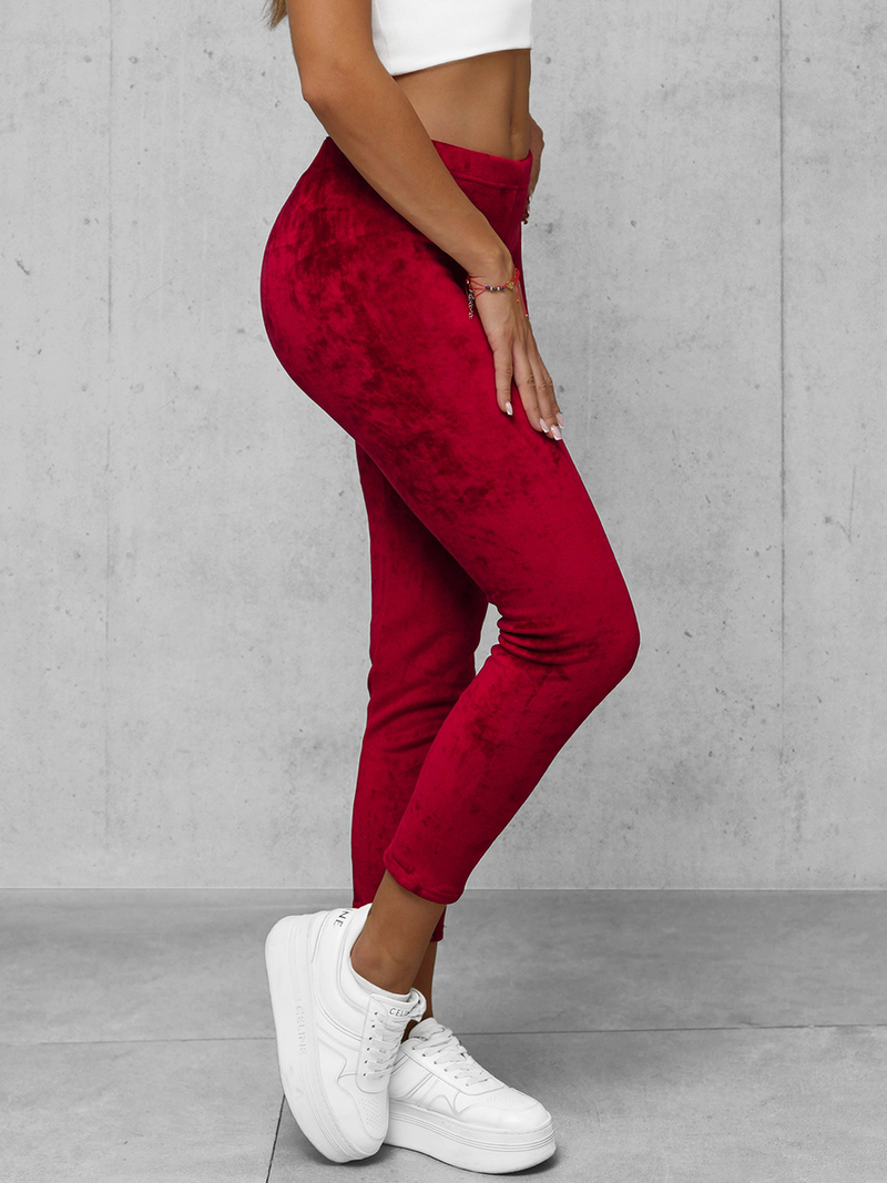 Sieviešu velūra sporta bikses bordosarkani OZONEE JS/92K521/35