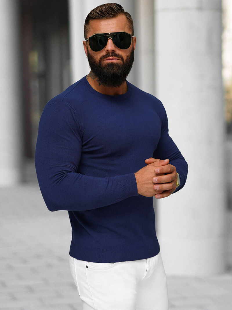 Vīriešu svīteris zils OZONEE NB/MMB602/5Z