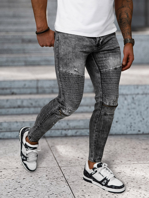 Vīriešu džinsi debesu melni OZONEE NB/MP0069N