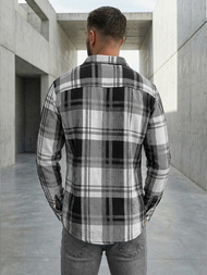 Vīriešu krekls melni-balts OZONEE NB/MC728N/3Z