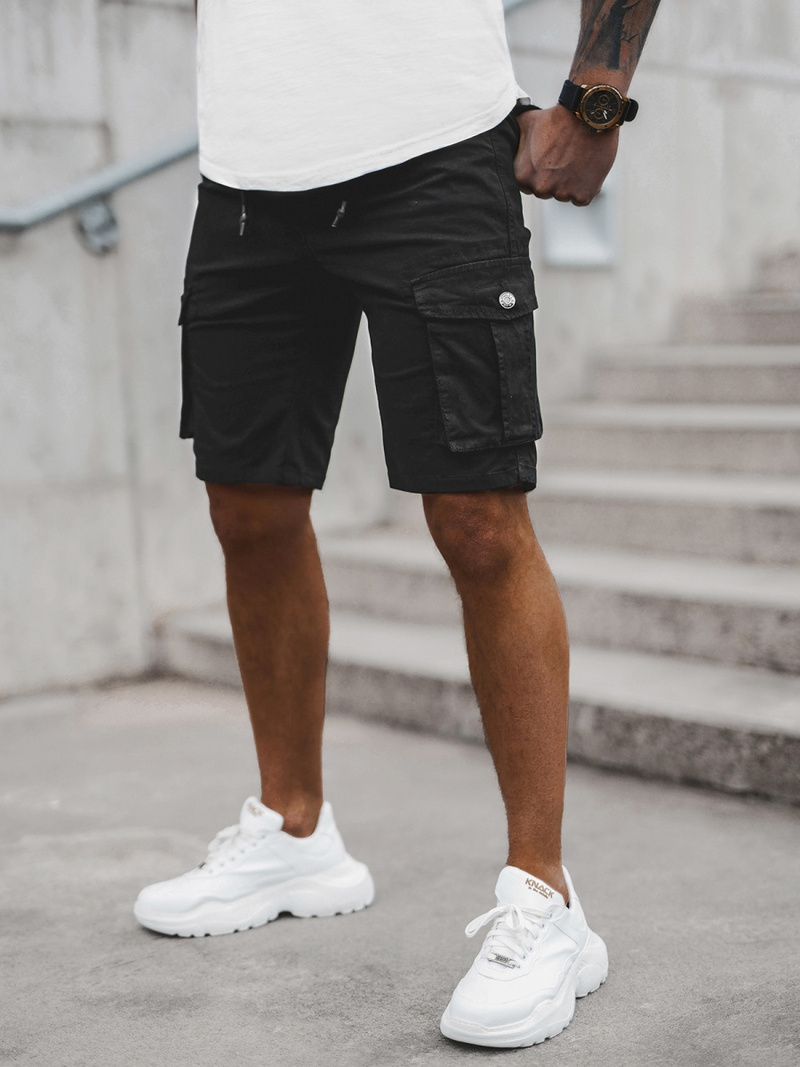 Vīriešu chino šorti melni OZONEE T/BB70011/1