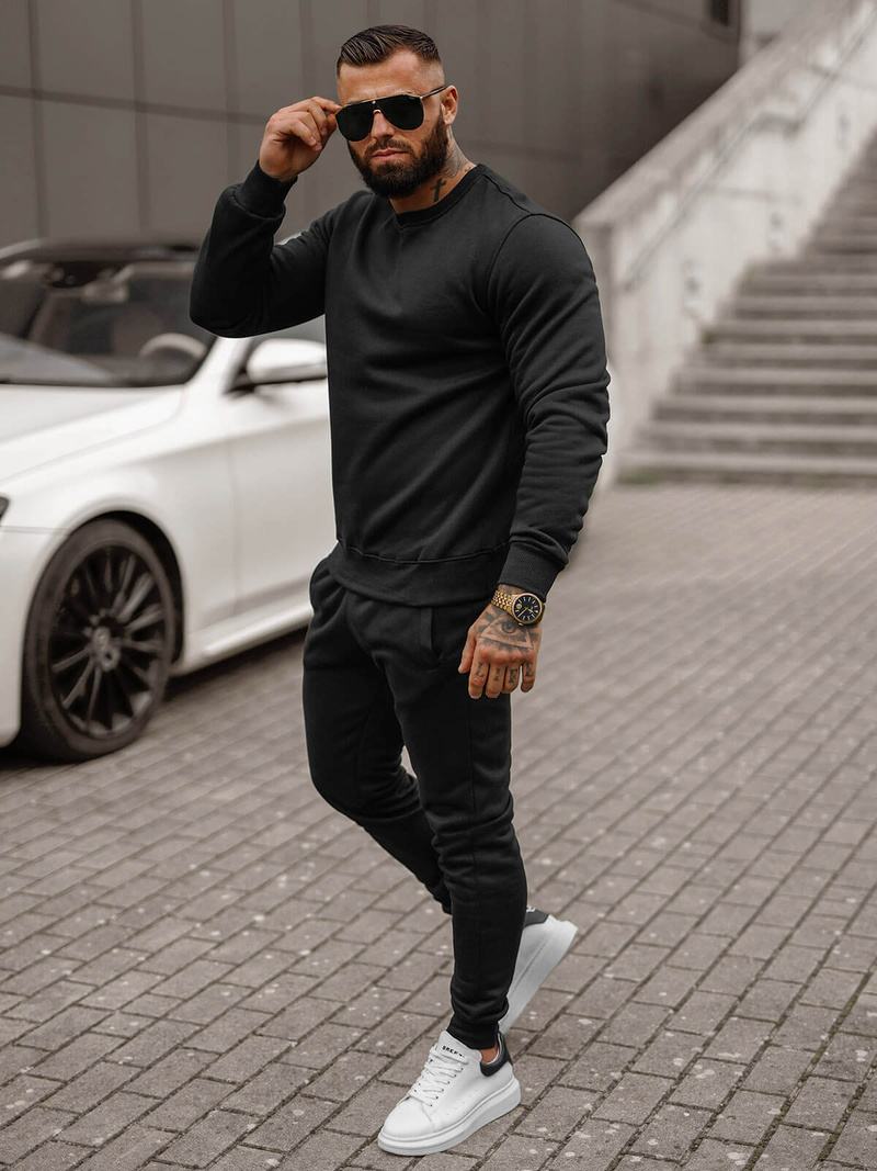 Vīriešu treniņtērps melns OZONEE JS/68C10380/3Z