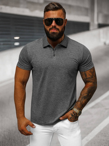 Vīriešu polo krekls grafīta OZONEE JS/8T80/5Z