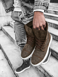 Sneakers augsti brūna OZONEE KN/022