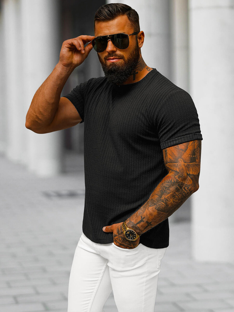 Vīriešu t-krekls melns OZONEE O/7766T