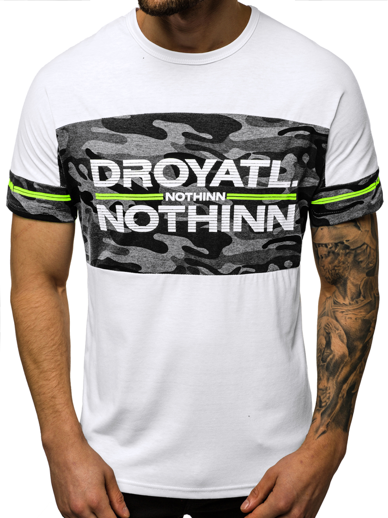 Vīriešu T-krekls balts OZONEE JS/SS10976