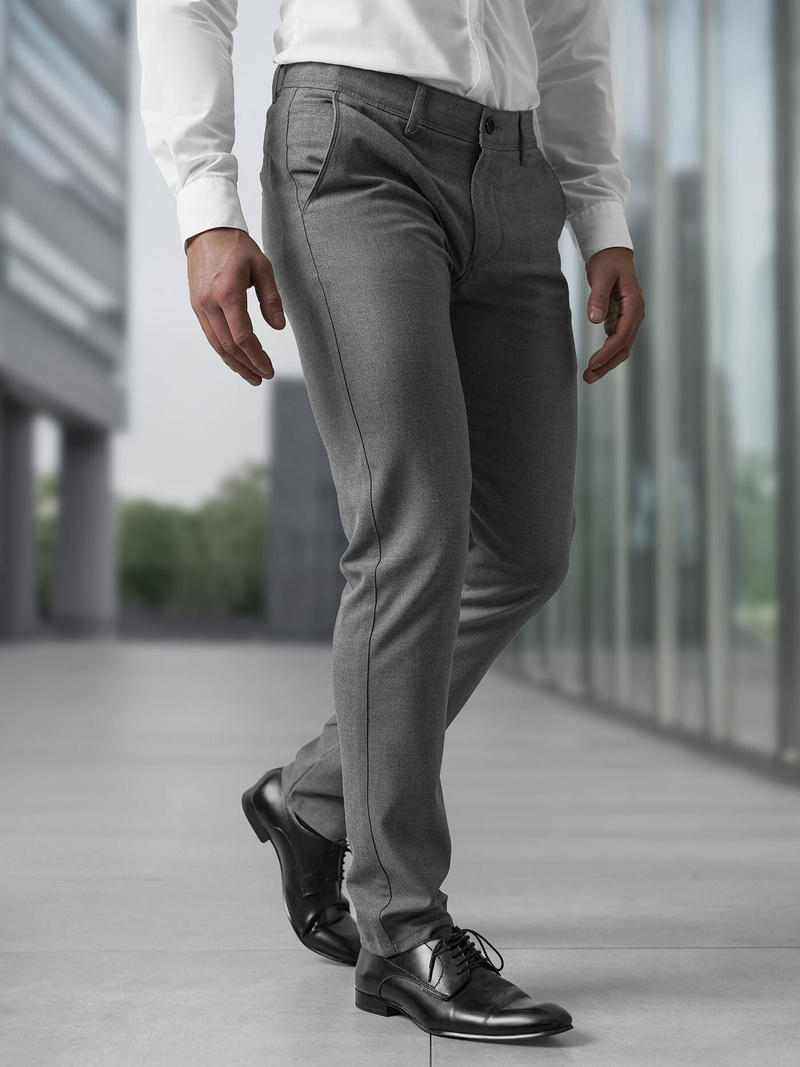 Vīriešu chino bikses tumši-pelēkas OZONEE V/6545