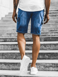 Vīriešu džinsa šorti debesu zili OZONEE RF/HY330/3