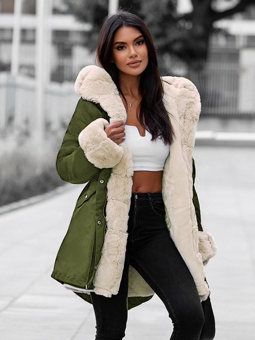 Sieviešu ziemas jaka zaļa OZONEE JS/M763/136Z