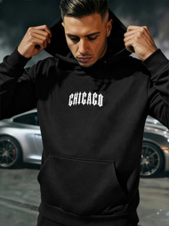 Vīriešu džemperis ar kapuci melna OZONEE JS/21B1903/3