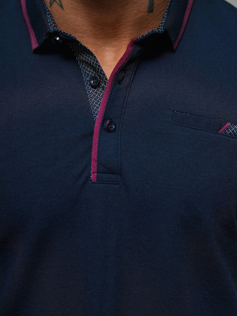 Vīriešu polo krekls tumši zila OZONEE O/DA758