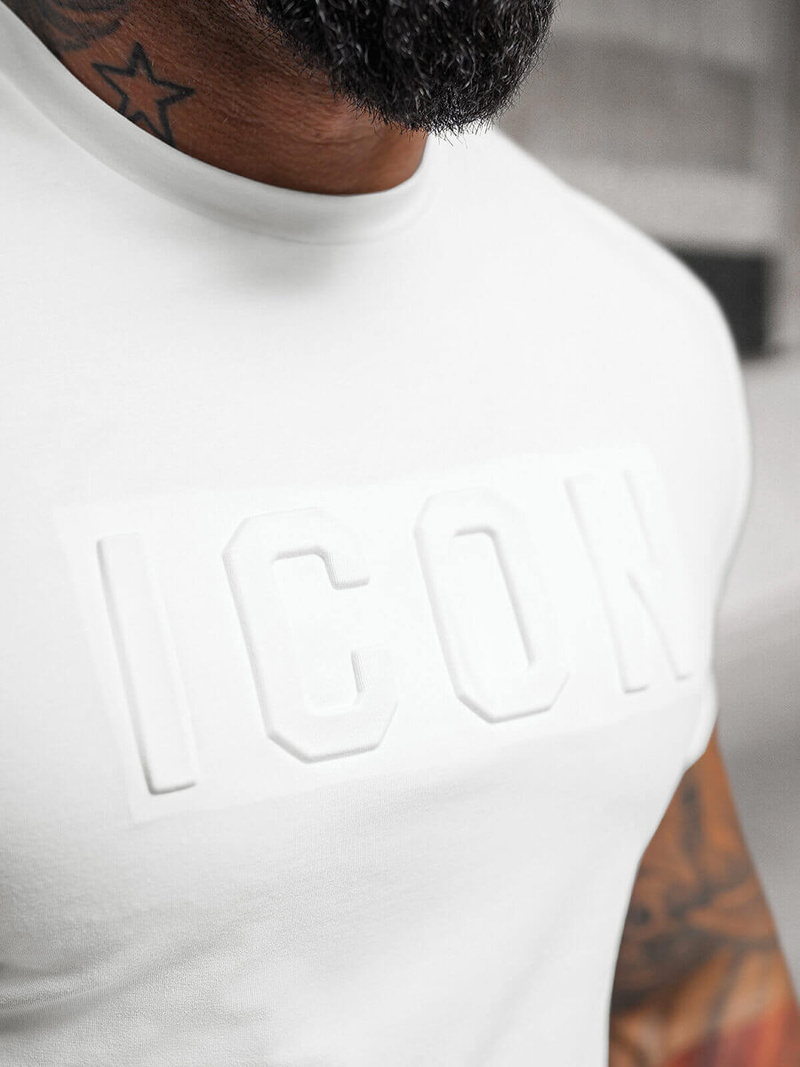 Vīriešu t-krekls balts OZONEE NB/MT3111