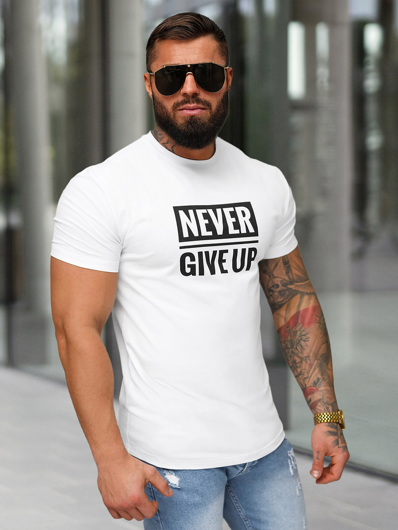 Vīriešu t-krekls balts OZONEE NB/MT3133