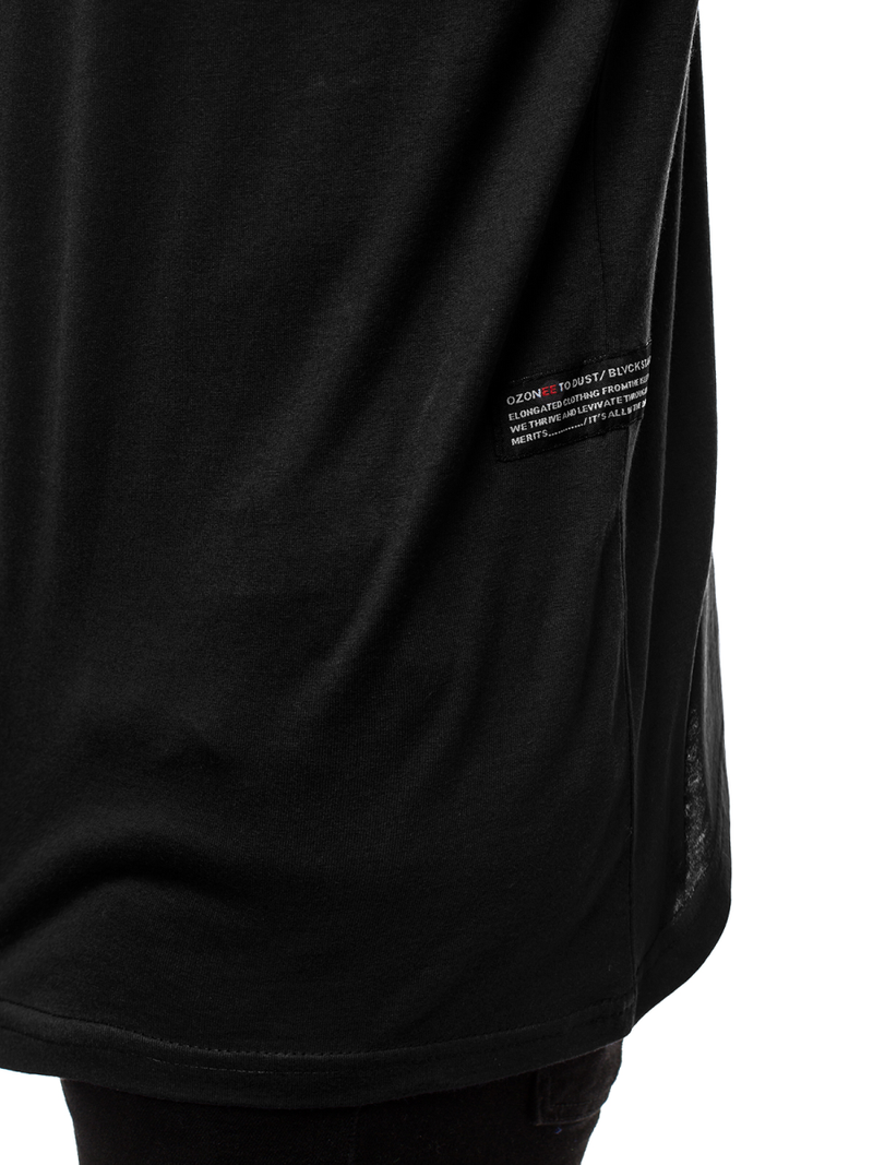 Vīriešu T-krekls ar garām piedurknēm melns OZONEE O/1292Z