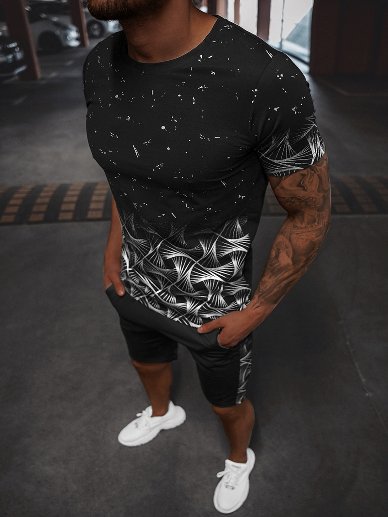 Vīriešu Treniņtērps Melni-sudrabas OZONEE O/HM751