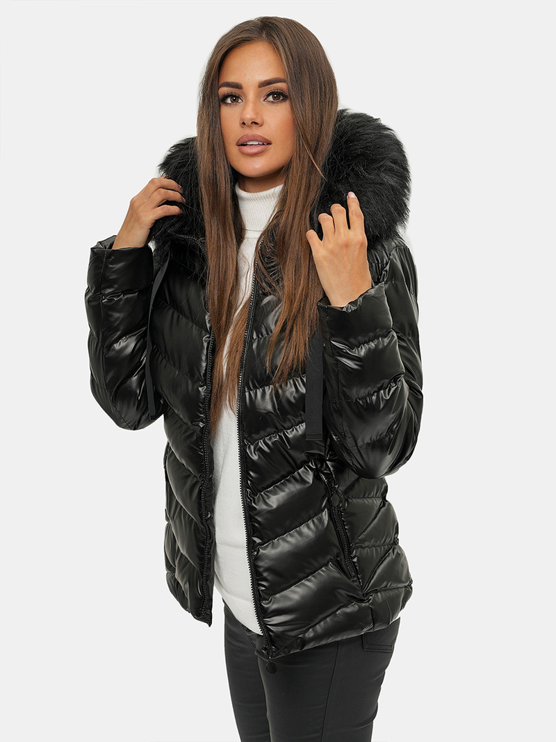 Sieviešu ziemas jaka melna OZONEE JS/M773/392A