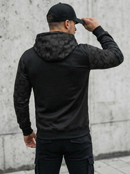 Vīriešu džemperis ar kapuci melns OZONEE O/B265Z