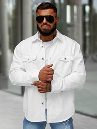 Vīriešu džinsu krekls balts OZONEE L/CA777/2