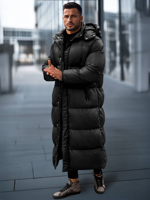 Vīriešu ziemas virsjaka melna OZONEE O/M3202Z