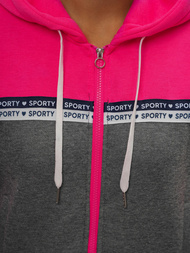 Sieviešu jaka ar kapuci rozā-pelēks OZONEE JS/B26044Z