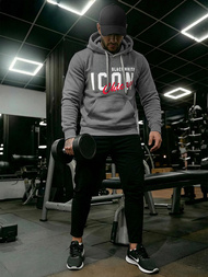 Vīriešu džemperis ar kapuci grafīta OZONEE JS/8B1736/5