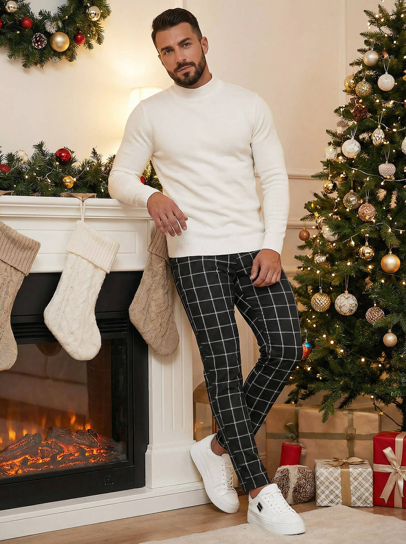 Vīriešu chino bikses melnas OZONEE DJ/5522Z