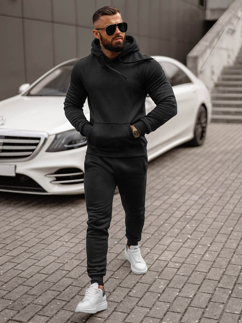 Vīriešu treniņtērps melns OZONEE JS/68C10381/3Z