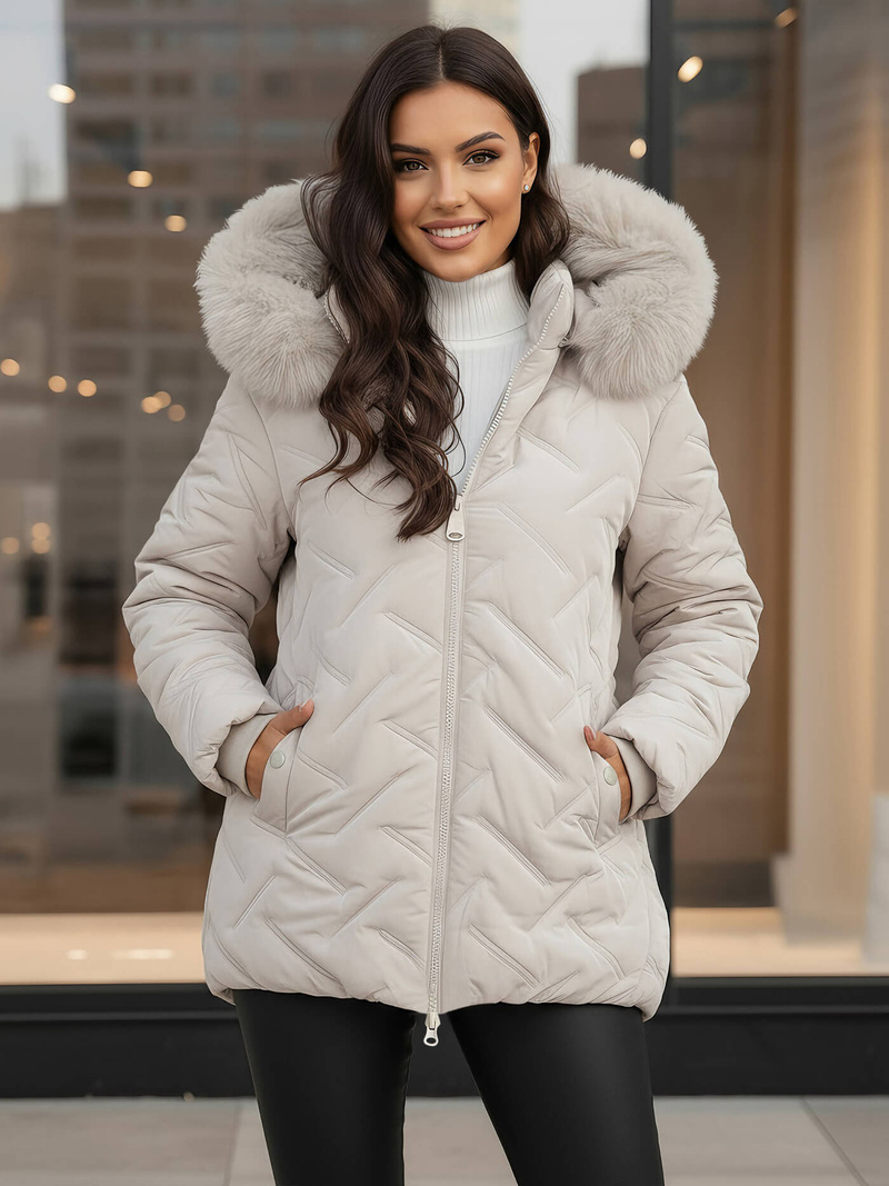 Sieviešu jaka gaiši pelēka OZONEE JS/16M9296/280Z