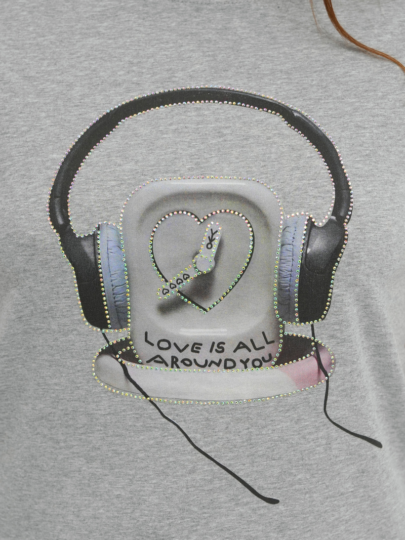 Sieviešu t-krekls pelēks OZONEE DJ77806